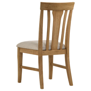 English Elm Auburn Rubberwood Slat Back Dining Chair Set with Padded Seat for Casual Elegance B062P517031