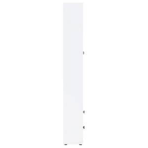 English Elm Idaho White Glass Door Display Cabinet with Drawers for Slim Vertical Storage B062P517038