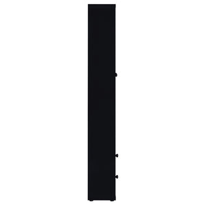 English Elm Idaho Tall Black Glass Door Display Cabinet with Drawers for Dining Room or Entryway B062P517039