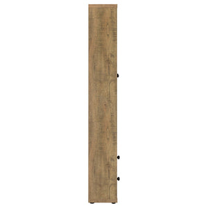 English Elm Idaho Mango Finish Glass Door Display Cabinet Four Shelves Entryway Dining Den B062P517040