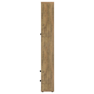 English Elm Idaho Mango Finish Glass Door Display Cabinet Four Shelves Entryway Dining Den B062P517040