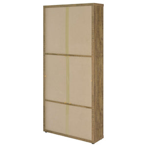 English Elm Idaho Mango Finish Glass Door Display Cabinet Four Shelves Entryway Dining Den B062P517040