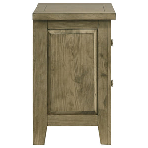English Elm Pelton Vineyard Oak Two Drawer Nightstand with Antique Nickel Knobs for Bedroom B062P517060