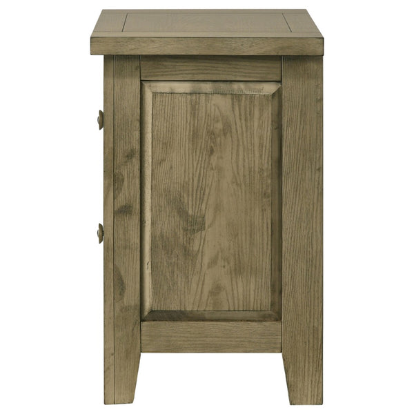 English Elm Pelton Vineyard Oak Two Drawer Nightstand with Antique Nickel Knobs for Bedroom B062P517060