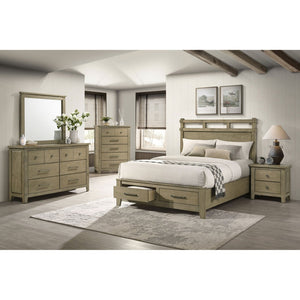 English Elm Pelton Five Drawer Tall Chest with Embossed Oak Grain Finish and Antique Nickel Hardware B062P517064