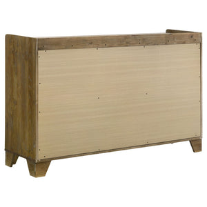 English Elm Packard Six Drawer Rubberwood Dresser with Faux Marble Top for Modern Bedroom Storage B062P517112