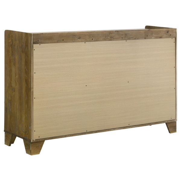 English Elm Packard Six Drawer Rubberwood Dresser with Faux Marble Top for Modern Bedroom Storage B062P517112