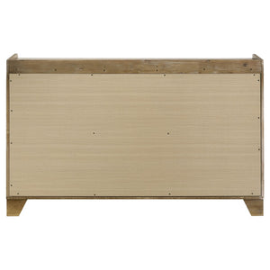 English Elm Packard Six Drawer Rubberwood Dresser with Faux Marble Top for Modern Bedroom Storage B062P517112