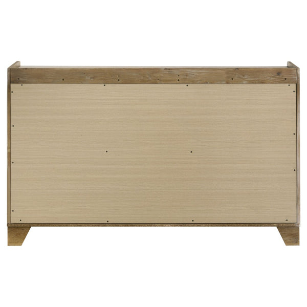 English Elm Packard Six Drawer Rubberwood Dresser with Faux Marble Top for Modern Bedroom Storage B062P517112
