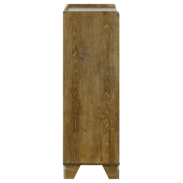 English Elm Packard Five Drawer Chest Rubberwood Frame Faux Marble Top Weathered Oak Bedroom Storage B062P517115