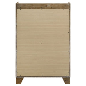 English Elm Packard Five Drawer Chest Rubberwood Frame Faux Marble Top Weathered Oak Bedroom Storage B062P517115