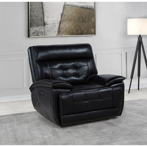 English Elm Hayden Top Grain Leather Power Recliner with Dual Motor Control and Channel Tufting B062P517138