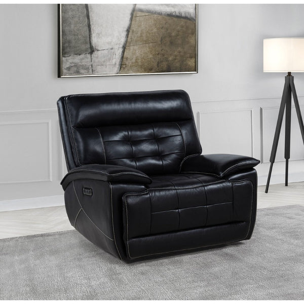 English Elm Hayden Top Grain Leather Power Recliner with Dual Motor Control and Channel Tufting B062P517138
