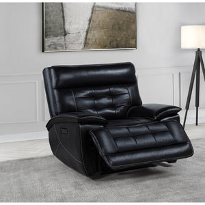 English Elm Hayden Top Grain Leather Power Recliner with Dual Motor Control and Channel Tufting B062P517138