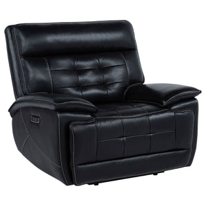 English Elm Hayden Top Grain Leather Power Recliner with Dual Motor Control and Channel Tufting B062P517138