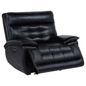 English Elm Hayden Top Grain Leather Power Recliner with Dual Motor Control and Channel Tufting B062P517138