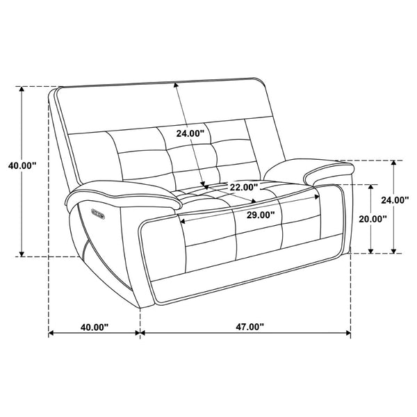 English Elm Hayden Top Grain Leather Power Recliner with Dual Motor Control and Channel Tufting B062P517138