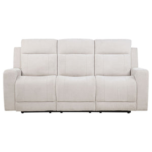 English Elm Patrick Chenille Power Reclining Sofa with USB Ports for Modern Living Rooms Ivory B062P518343