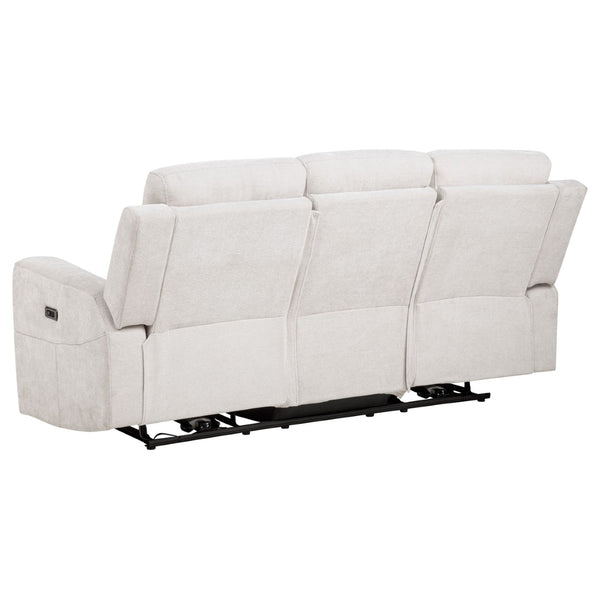 English Elm Patrick Chenille Power Reclining Sofa with USB Ports for Modern Living Rooms Ivory B062P518343