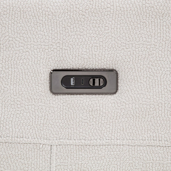 English Elm Patrick Chenille Power Reclining Loveseat with Console and Cup Holders for Modern Living Ivory B062P518344