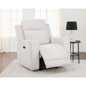 English Elm Patrick Chenille Power Recliner with One Touch Control for Elegant Living Spaces Ivory B062P518345
