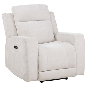 English Elm Patrick Chenille Power Recliner with One Touch Control for Elegant Living Spaces Ivory B062P518345