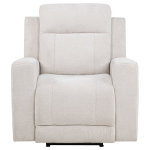 English Elm Patrick Chenille Power Recliner with One Touch Control for Elegant Living Spaces Ivory B062P518345