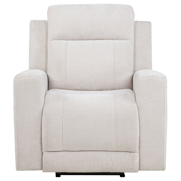 English Elm Patrick Chenille Power Recliner with One Touch Control for Elegant Living Spaces Ivory B062P518345