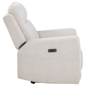 English Elm Patrick Chenille Power Recliner with One Touch Control for Elegant Living Spaces Ivory B062P518345