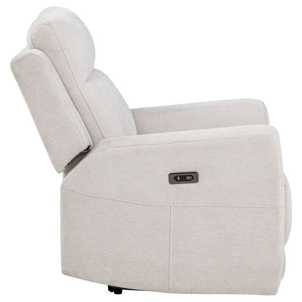 English Elm Patrick Chenille Power Recliner with One Touch Control for Elegant Living Spaces Ivory B062P518345