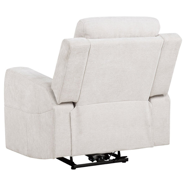 English Elm Patrick Chenille Power Recliner with One Touch Control for Elegant Living Spaces Ivory B062P518345