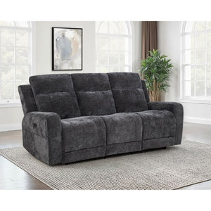 English Elm Patrick Chenille Power Reclining Sofa with USB Ports for Modern Living Rooms Dark Grey B062P518351