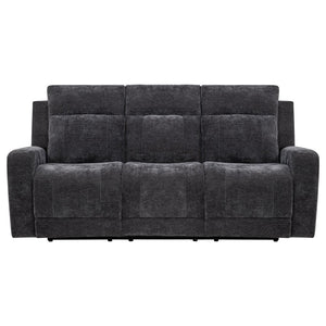 English Elm Patrick Chenille Power Reclining Sofa with USB Ports for Modern Living Rooms Dark Grey B062P518351
