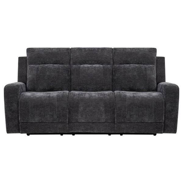 English Elm Patrick Chenille Power Reclining Sofa with USB Ports for Modern Living Rooms Dark Grey B062P518351