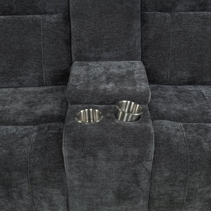 English Elm Patrick Chenille Power Reclining Loveseat with Console and Cup Holders for Modern Living Dark Grey B062P518352
