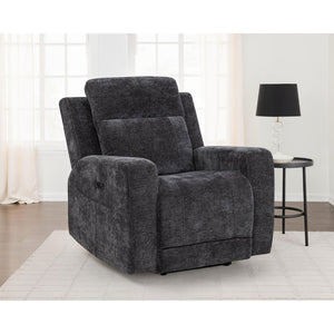 English Elm Patrick Chenille Power Recliner with One Touch Control for Elegant Living Spaces Dark Grey B062P518353