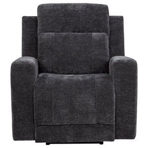 English Elm Patrick Chenille Power Recliner with One Touch Control for Elegant Living Spaces Dark Grey B062P518353