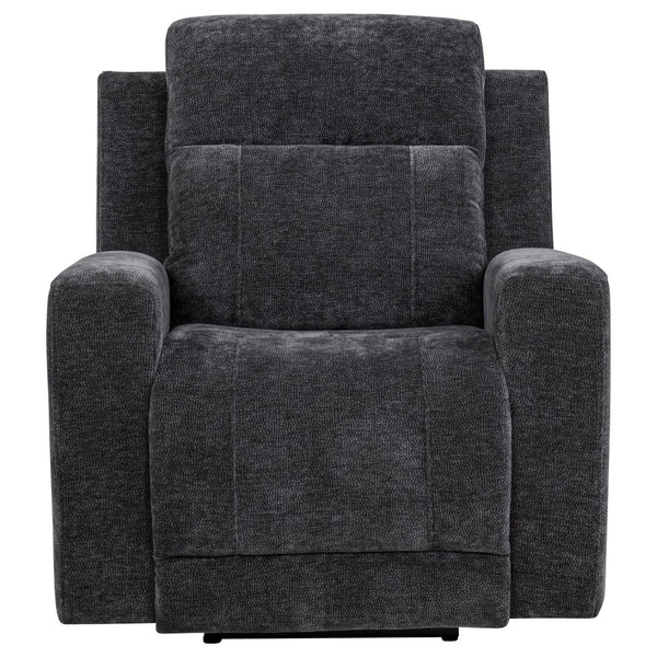 English Elm Patrick Chenille Power Recliner with One Touch Control for Elegant Living Spaces Dark Grey B062P518353