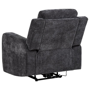 English Elm Patrick Chenille Power Recliner with One Touch Control for Elegant Living Spaces Dark Grey B062P518353