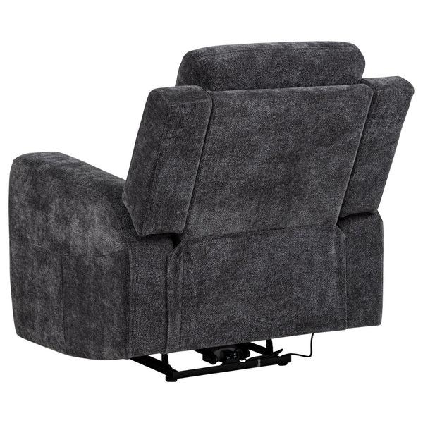 English Elm Patrick Chenille Power Recliner with One Touch Control for Elegant Living Spaces Dark Grey B062P518353