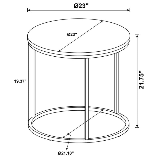 English Elm Arrize Round Side Table Weathered Pine Top Slim Metal Base for Living Room Corners B062P518395
