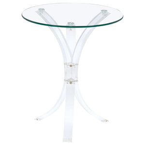 English Elm Bailey Sculptural Acrylic C-shaped Side Table with Tempered Glass Top for Modern Spaces B062P518401
