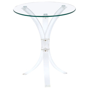 English Elm Bailey Sculptural Acrylic C-shaped Side Table with Tempered Glass Top for Modern Spaces B062P518401