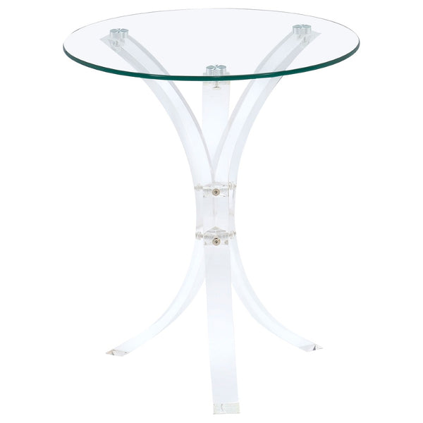 English Elm Bailey Sculptural Acrylic C-shaped Side Table with Tempered Glass Top for Modern Spaces B062P518401