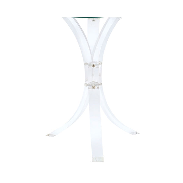 English Elm Bailey Sculptural Acrylic C-shaped Side Table with Tempered Glass Top for Modern Spaces B062P518401