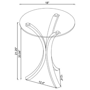 English Elm Bailey Sculptural Acrylic C-shaped Side Table with Tempered Glass Top for Modern Spaces B062P518401