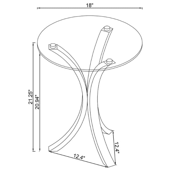 English Elm Bailey Sculptural Acrylic C-shaped Side Table with Tempered Glass Top for Modern Spaces B062P518401
