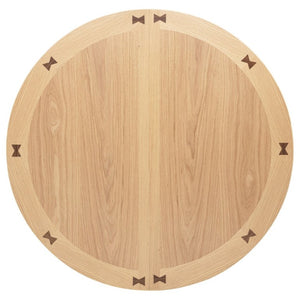 English Elm Davis Light Oak Pedestal Dining Table with Extension Leaf and Built-In Storage B062P518408