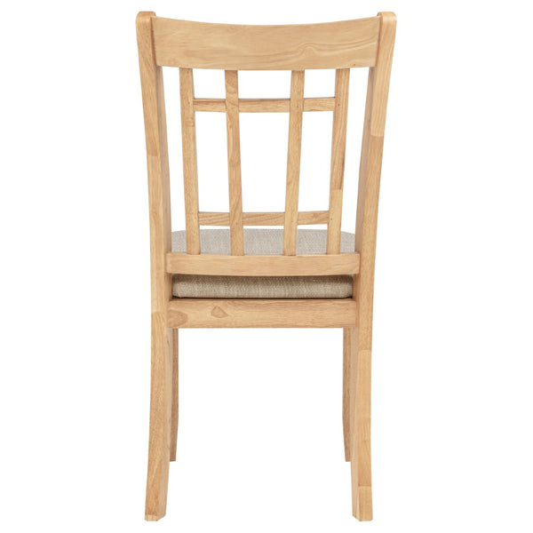English Elm Davis Grid Back Linen Seat Dining Chairs in Warm Oak Finish Set of Two B062P518409