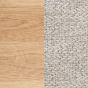 English Elm Davis Grid Back Linen Seat Dining Chairs in Warm Oak Finish Set of Two B062P518409